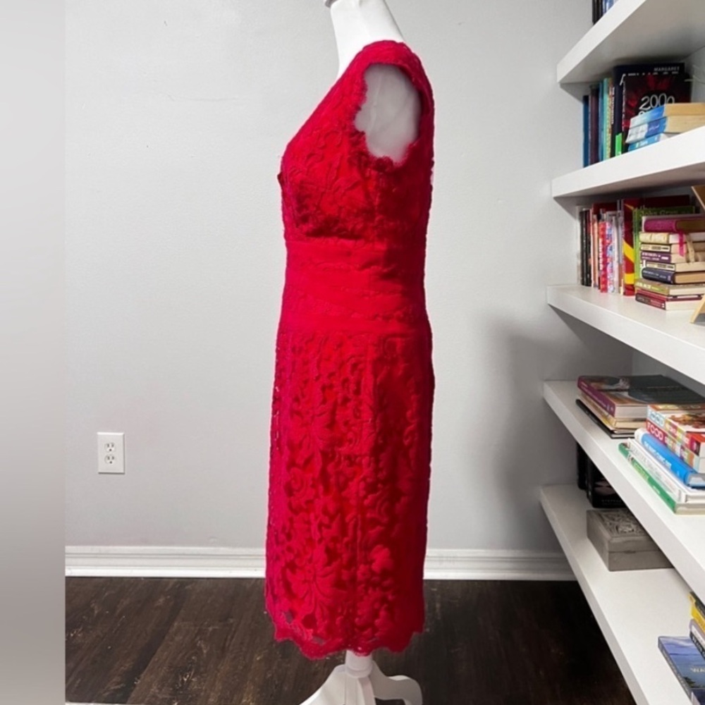 Tadashi Shoji Carla Embroidered Lace Sheath Dress Size 10 - Picture 5 of 13